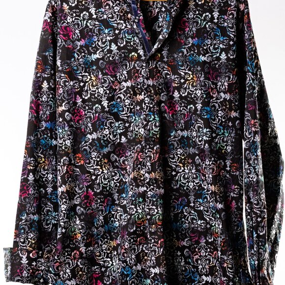 Luchiano Visconti Black Label Multicolor Baroque Cotton Shirt XL - Picture 1 of 7
